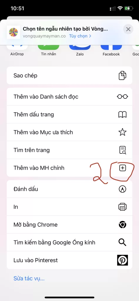 Xác nhận thêm biểu tượng VQMM vào màn hình chính smartphone