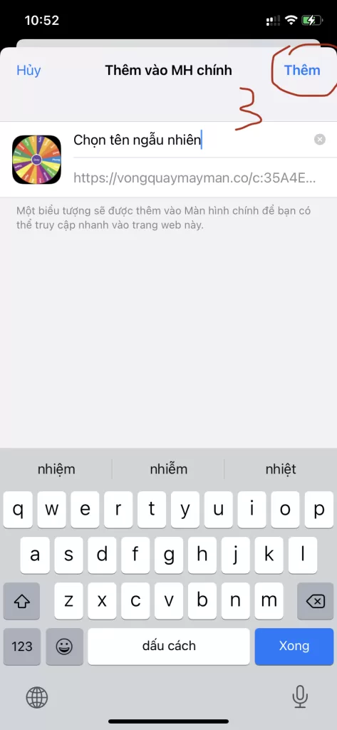 Biểu tượng app vòng quay may mắn đã xuất hiện trên màn hình điện thoại