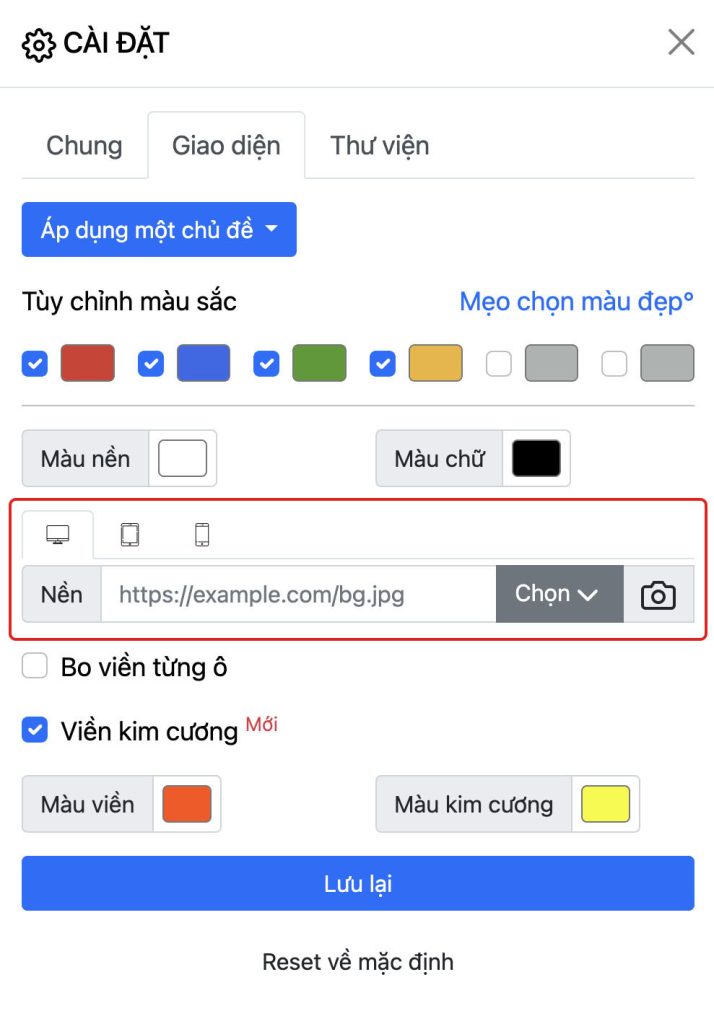Tùy biến hình nền đồ họa cho vòng quay may mắn đa thiết bị