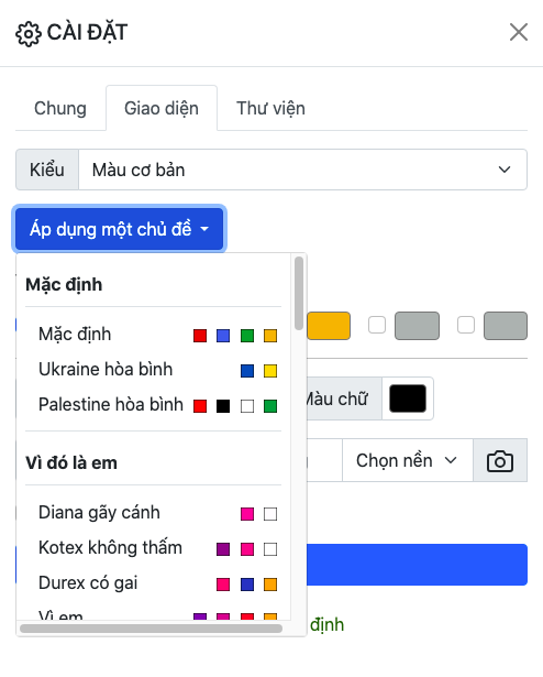 Cài đặt danh sách chữ cái tiếng Việt và tiếng Anh trên vòng quay