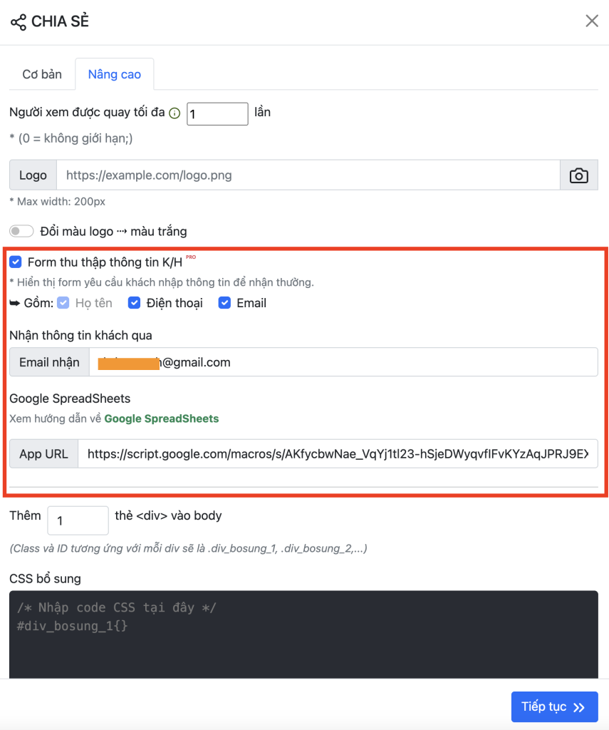 Đồng bộ kết quả quay thưởng từ khách hàng Zalo vào Google Sheets