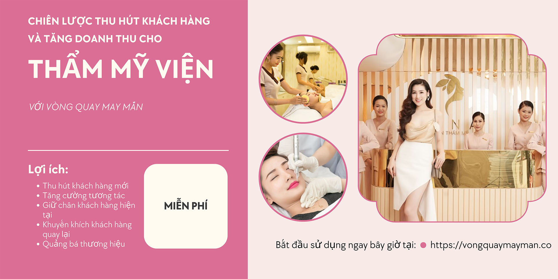 Vòng quay may mắn nhận quà tri ân khách hàng spa thẩm mỹ viện