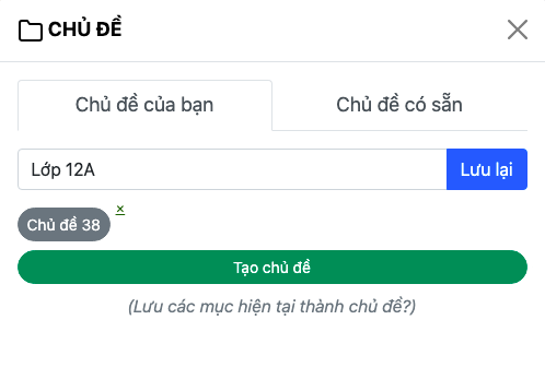 Tùy biến chủ đề và danh sách từ vựng tiếng Anh trên vòng quay may mắn