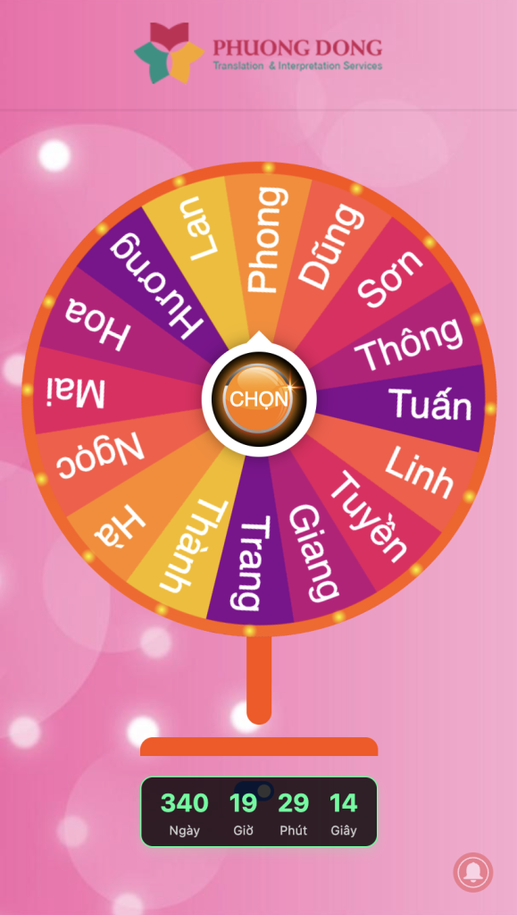 đồng hồ đếm ngược vòng quay may mắn - Kết quả hiển thị minh bạch, chính xác khi sử dụng đồng hồ đếm ngược vòng quay may mắn