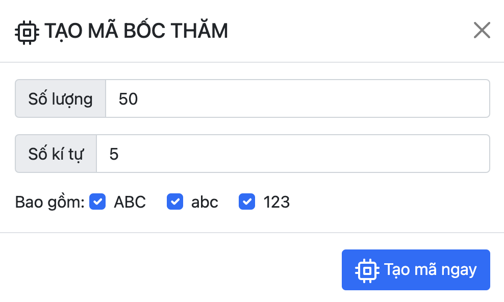 tạo mã code bốc thăm may mắn - Hướng dẫn tùy biến màu sắc, âm thanh và danh sách cho tạo mã code bốc thăm may mắn