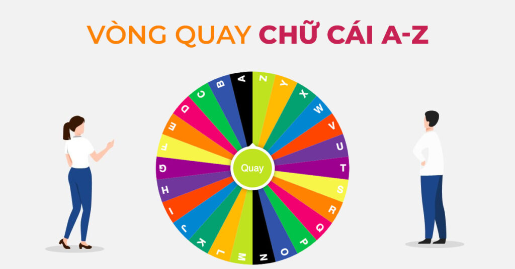 Vòng quay may mắn chữ cái tiếng Việt và tiếng Anh cho bé