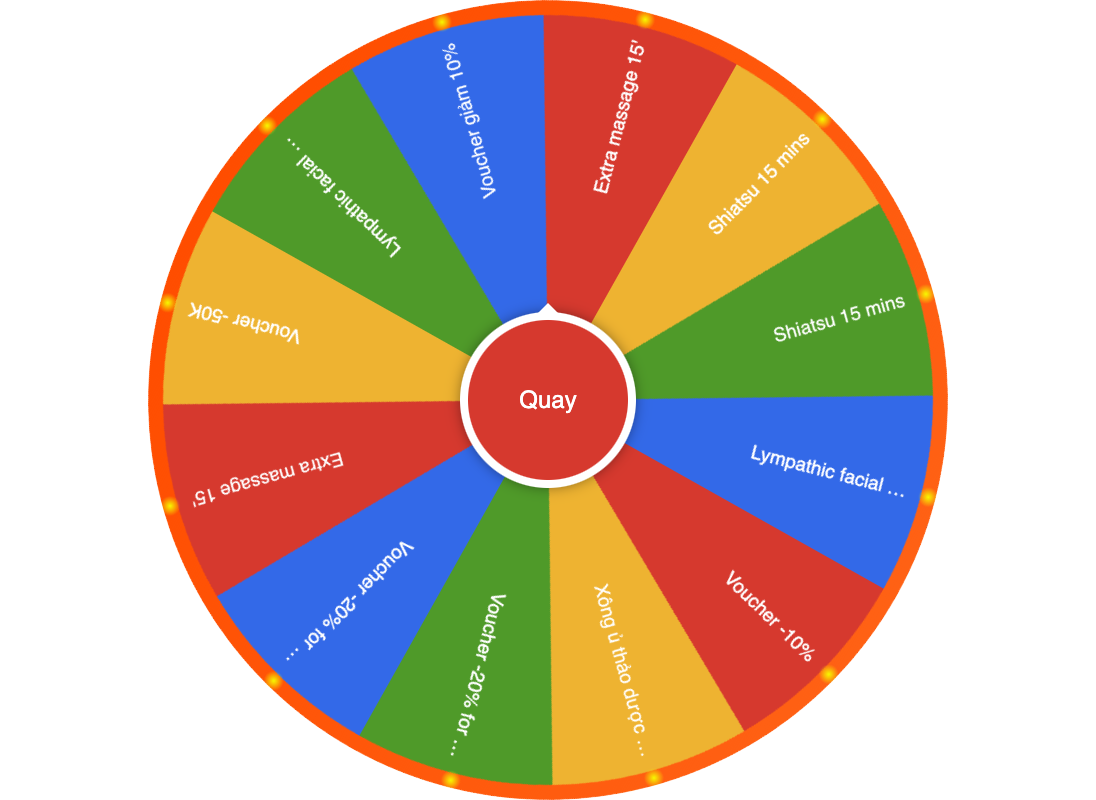 vòng quay may mắn cho thẩm mỹ viện - Giao diện trực quan của công cụ vòng quay may mắn cho thẩm mỹ viện trên nền tảng VQMM.CO