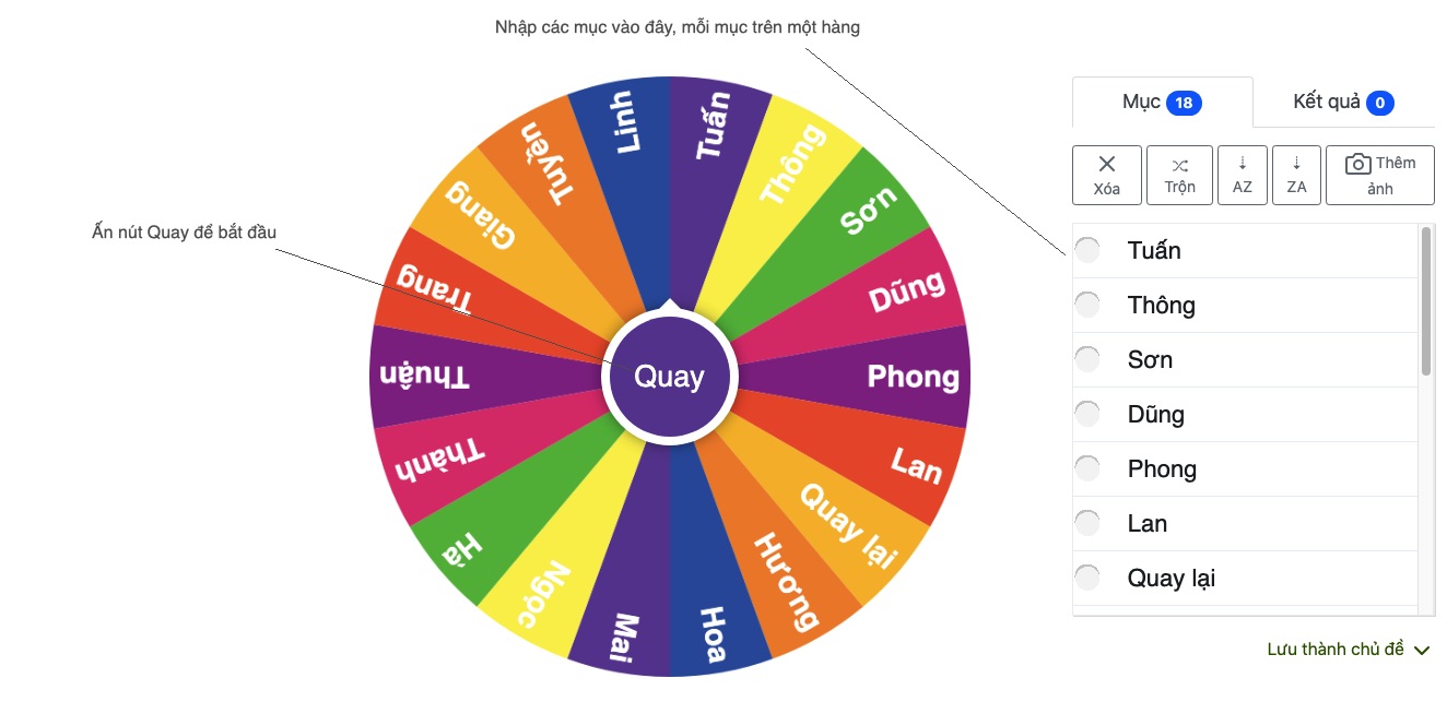 vòng quay may mắn tự ghi - Kết quả hiển thị minh bạch, chính xác khi sử dụng vòng quay may mắn tự ghi